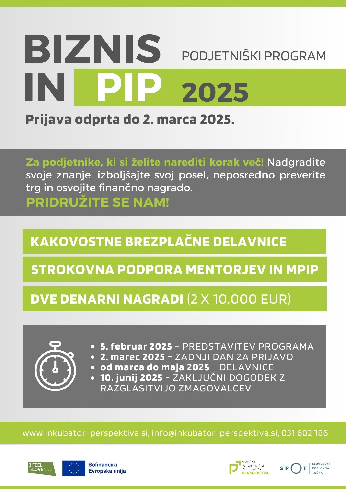 podjetniški program BIZNIS IN PIP 2025